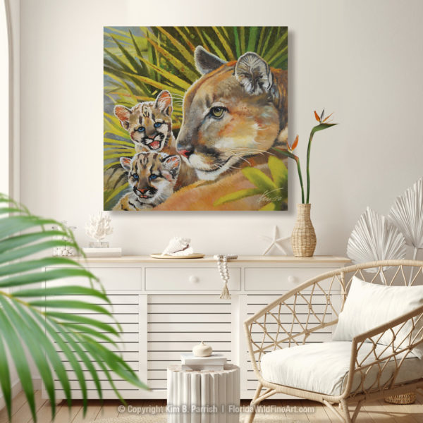 Florida panther art, florida panther painting copyright Kim B. Parrish