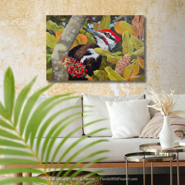 Pileated Woodpecker Art by Kim B. Parrish, Florida Wild Fine Art
