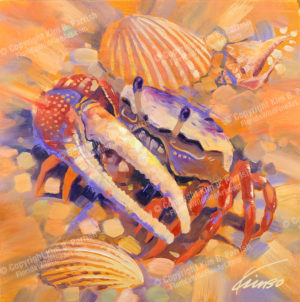 Fiddler Crab Art, Fiddler Crab Unique Art, Copyright Kim B. Parrish