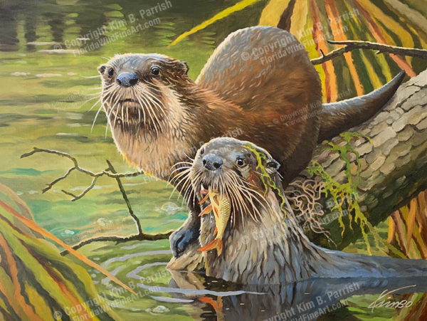 Otter Art Otter Painting by Kim B. Parrish